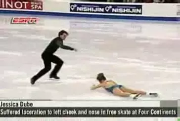 Accident en patin à glace