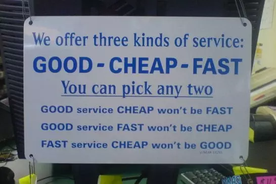 good cheap fast