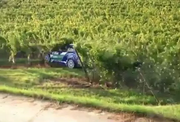 Crash de Solberg au WRC Rallye de France Alsace 2012