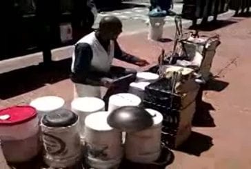 awesome street drummer