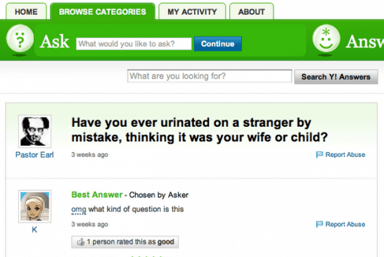 Have You Urinated on a Stranger