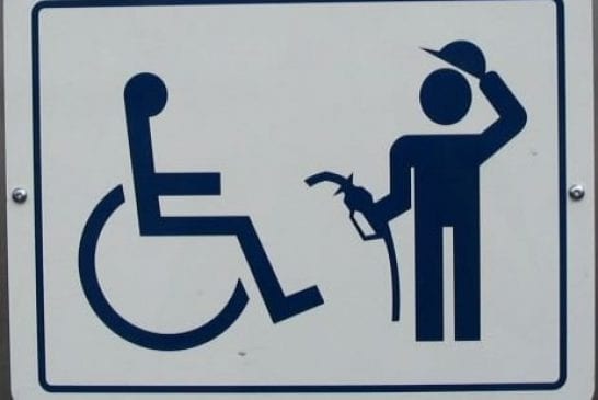 handicap gas sign