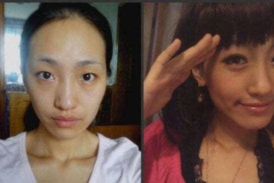 Asiatique avec et sans maquillage 04