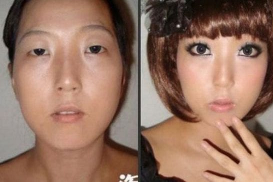 Asiatique avec et sans maquillage 08