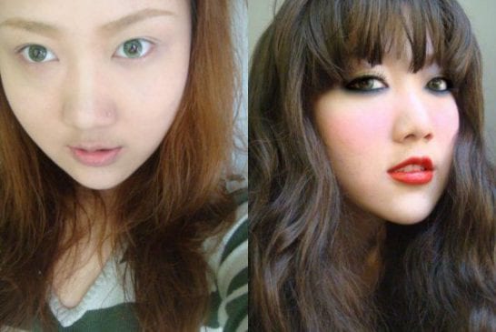 Asiatique avec et sans maquillage 16