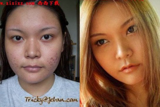 Asiatique avec et sans maquillage 20