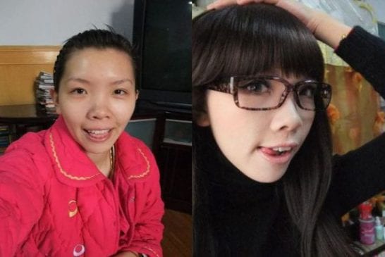 Asiatique avec et sans maquillage 23