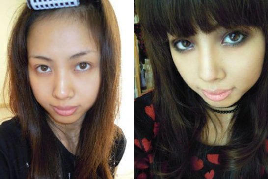 Asiatique avec et sans maquillage 26