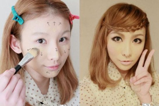 Asiatique avec et sans maquillage 31