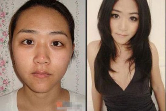 Asiatique avec et sans maquillage 32