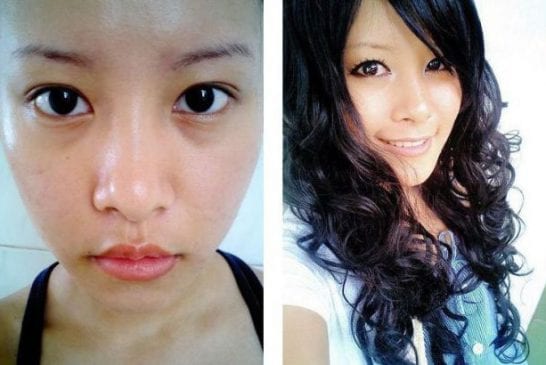 Asiatique avec et sans maquillage 42