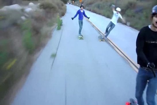 Jordan se crash en longboard à plus de 50km/h