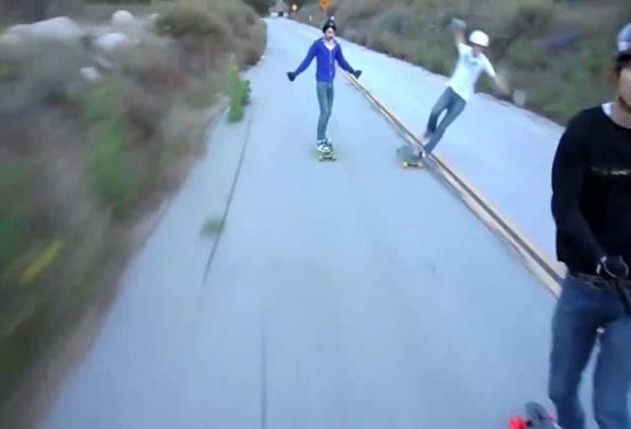 Jordan se crash en longboard à plus de 50km/h