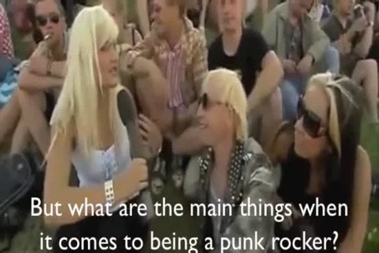 Punk rocker flashes reporter s boobs on live tv