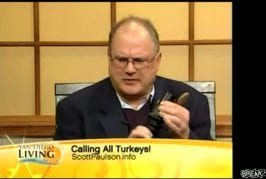 Tv host blows turkey caller