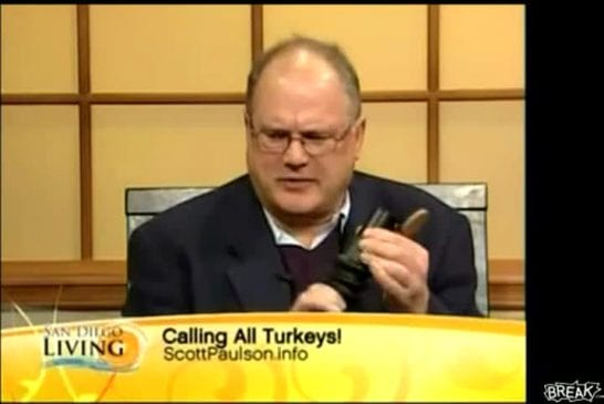 Tv host blows turkey caller