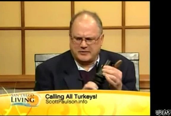 Tv host blows turkey caller