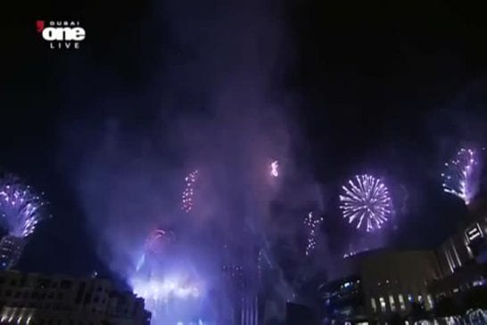 Le feu d’artifice de Dubai à Burj Khalifa lors du nouvel an 2013