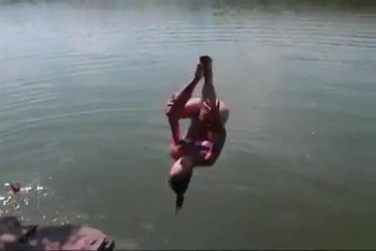 Plongeon raté d'une falaise