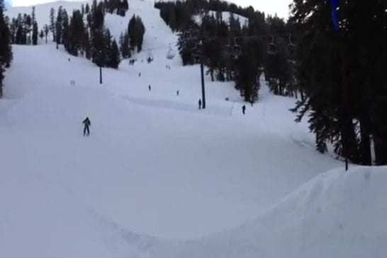 Première tentative de saut à ski
