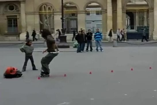 Roller incroyable en pleine rue