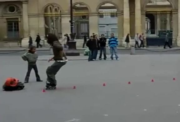 Roller incroyable en pleine rue
