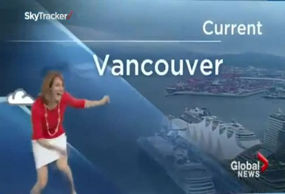 Caméra arraignée fait peur à la présentatrice météo