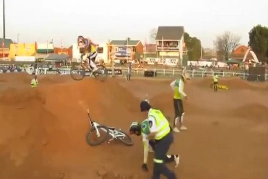 Accident en chaine en vélo BMX