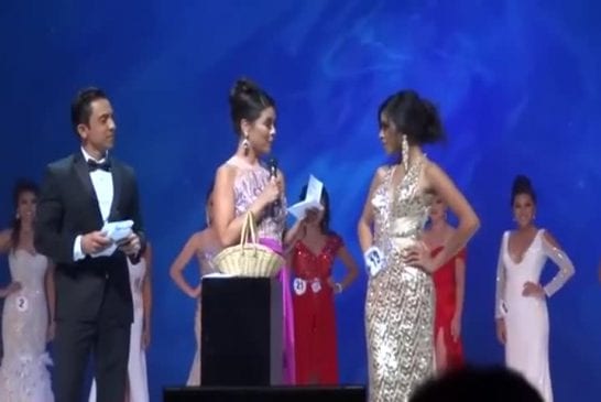 Réponse d'une miss lors du concours de Miss Philippines 2013 aux Etats-Unis