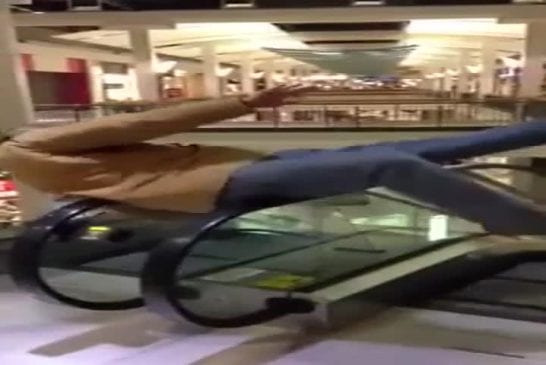 Faire l’hélicoptère sur un escalator FAIL