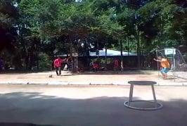 Eléphant joue au football en Thaïlande