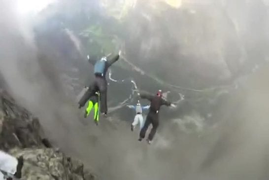 Base jump impressionnant