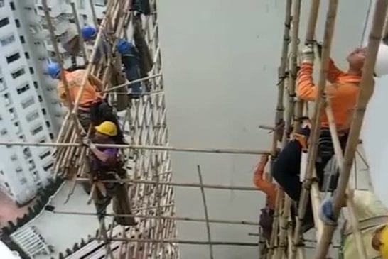 Echafaudage en bambou à hong kong