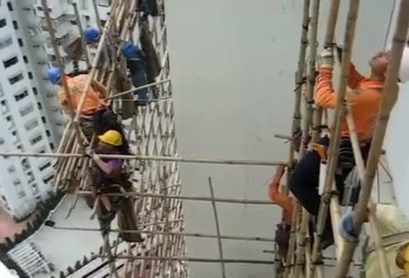 Echafaudage en bambou à hong kong