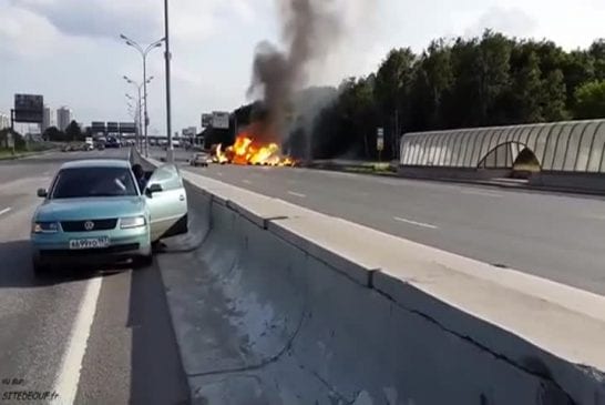 Incroyable accident de camion transportant du propane