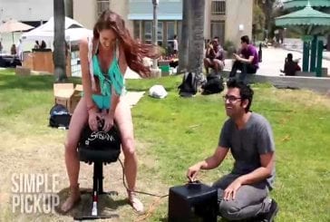 Riding a Sex Toy in Public for Charity (Sybian)